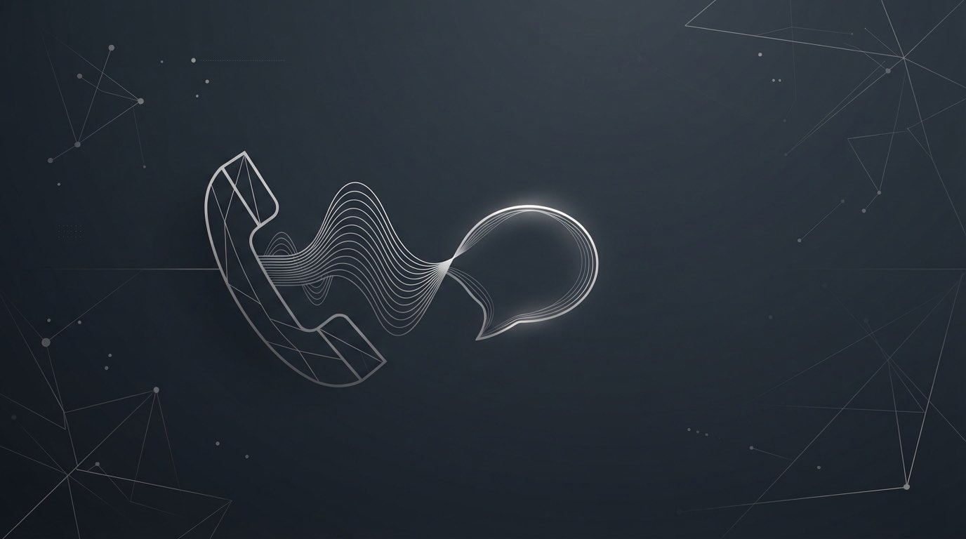 Abstract editorial illustration representing AI Receptionist