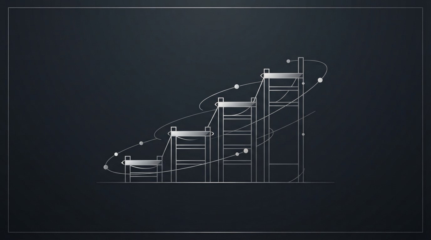 Abstract editorial illustration representing Ongoing Local SEO Management